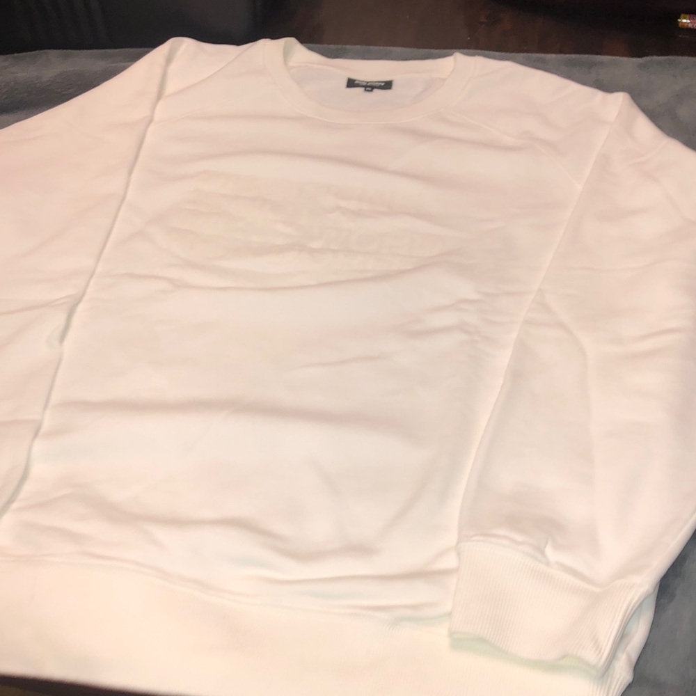 Elegant White Crewneck Sweater for Men